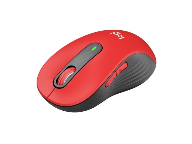Logitech Signature M650 L Mouse - Optical - Wireless - Bluetooth/Radio Frequency - Red - USB - 2000 dpi - Scroll Wheel - 5 Button(s) - 5...