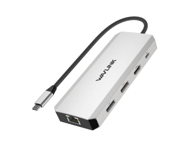 WAVLINK Triple Monitor Laptop Docking Station 12-in-1 USB C Hub with 4K HDMI Dual 4K DP 100W PD Charging USB3.0 USB2.0 RJ45 SD/TF...