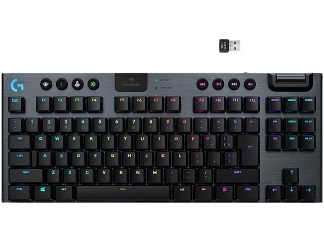 Logitech G915 TKL Tenkeyless Lightspeed Wireless RGB Mechanical Gaming Keyboard, Low Profile Switch Options, Lightsync RGB, Advanced Wireless and...