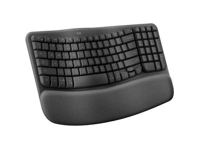Logitech Wave Keys Wireless Ergonomic Keyboard with Cushioned Palm Rest, Comfortable Natural Typing, Easy-Switch, Bluetooth, Logi Bolt Receiver,...