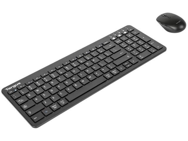 Targus AKM619AMUS Keyboard & Mouse - Wireless Bluetooth 5.1 Keyboard - Black - Wireless Bluetooth Mouse - Optical - 2400 dpi - 2 Button - Scroll...