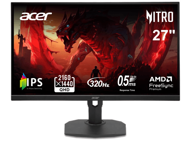 Acer Nitro XF273U F3bmiiprx 27" WQHD Gaming Monitor 320Hz 0.5ms IPS with FreeSync Premium
