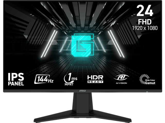 MSI 24 inch (23.8' viewable) Full HD 144Hz IPS AMD FreeSync 1ms HDR Ready Ai Vision Less Blue Light Pro Anti-Flicker Gaming Computer Monitor G242L E14