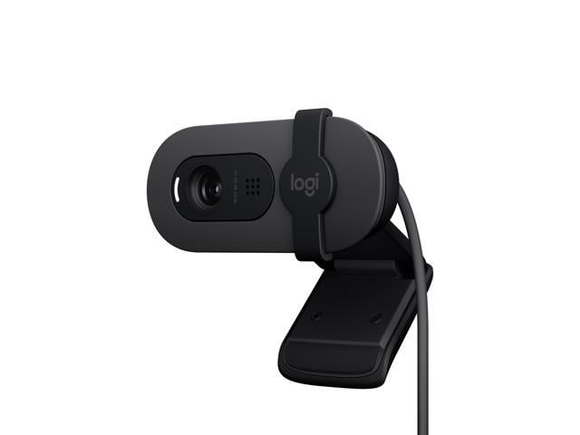 Logitech Brio 100 Full HD 1080p Webcam, Auto-Light Correction, Built-In Mic, Plug & Play USB Camera for PC & Laptop