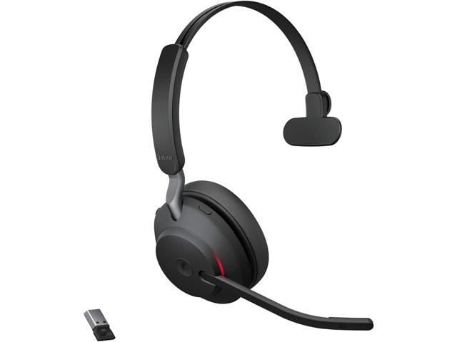 Jabra Evolve2 65 Bluetooth Wireless Headset with Mic for Calls and Music, Single-Ear Headphones with USB-A Adapter, Up to 37 Hours Battery, Works...