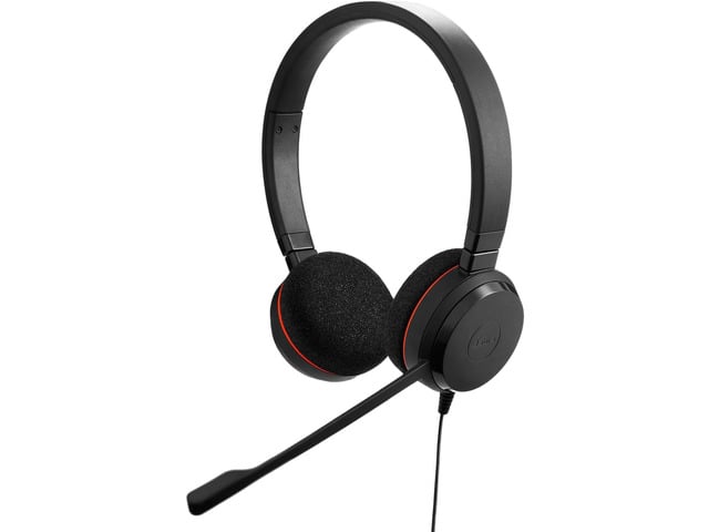 Jabra Evolve 20 Wired Headset (2025 Edition) - Dual-Ear Set for Office and Work from Home - Call Control - Certified for MS Teams - USB-C/A...