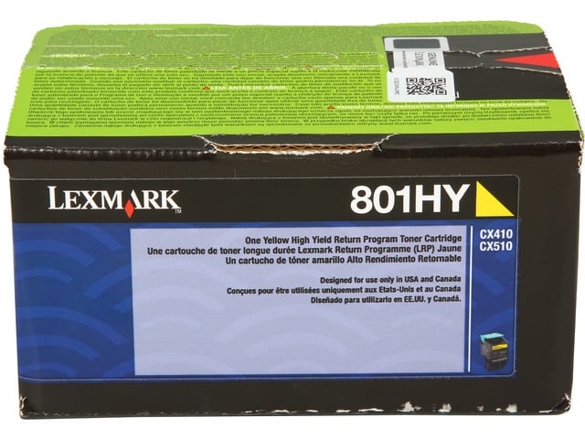 Lexmark 80C1HY0 High Yield Return Program Toner Cartridge - Yellow