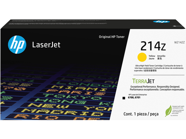 HP 214Z TerraJet Ultra High Yield LaserJet Toner Cartridge - Yellow W2142Z