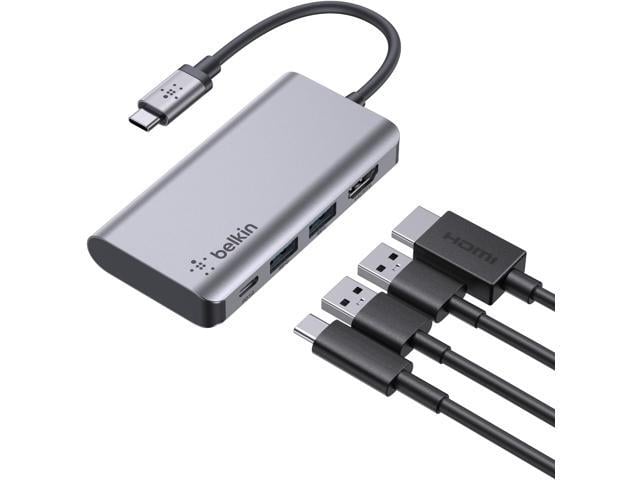 Belkin USB-C Hub - 4-in-1 Multi-Port Adapter Laptop Docking Station with 4K HDMI, USB-C with 100 Watt Pass-Through Power Delivery, and 2 X USB-A...