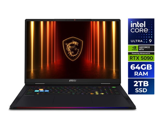MSI Raider - 18' 120 Hz - Intel Core Ultra 9 285HX - GeForce RTX 5090 Laptop GPU - 64GB DDR5 6400MHz Memory DDR5 6400 - 2TB SSD - Windows 11 Pro ...