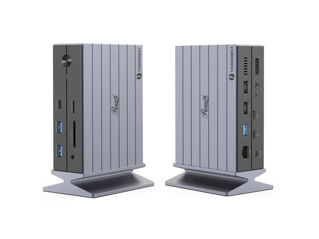 Open Box - Rosewill 14-in-1 Thunderbolt 4 Certified, Laptop Docking Station with 100W Charging, 8K Display, Triple 4K Monitor Display for Windows...