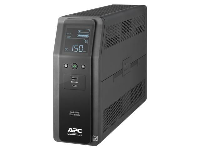 APC BR1500MS2 Back-UPS Pro 1500VA/900W, Tower, 120V, 10x NEMA 5-15R outlets, AVR, USB Type A + C ports, LCD, User Replaceable Battery -Tower - AVR...