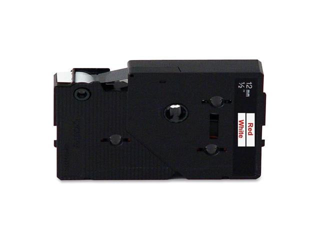 Brother TC21 Red on White Tape for P-Touch Label Printer, 12mm (0.47') x 7.7m (25.2 ft) each - 2/Pack