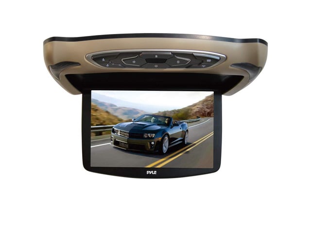 Pyle PLRD146 Vehicle Flip-Down Display ScreenRoof Mount Monitor with CD/DVD Player, USB/SD Readers, FM Transmitter, Includes (3) Housing Color...