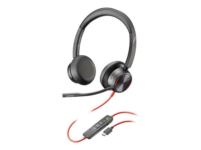 Poly Blackwire 8225 Headset - Stereo - USB Type C - Wired - 32 Ohm - 20 Hz - 20 kHz - Over-the-head - Binaural - Supra-aural - 7.19 ft Cable -...
