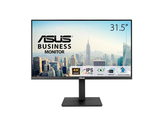 ASUS VA32UQSB 32' 4K UHD IPS Monitor, 3840 x 2160, 60Hz, HDR10, USB Hub, HDMI, DisplayPort, Ergonomic Stand, Built-in Speakers, VESA