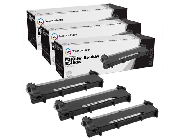 Dell LD Products Toner Cartridge Compatible with Replacement for Dell 593-BBKC CVXGF (Black, 3-Multipack)