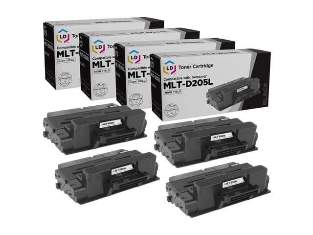Samsung LD Products Compatible Toner Cartridge Replacement for Samsung MLT-D205L High Yield (Black, 4-Pack)