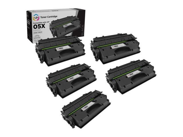 HP LD Products Compatible Toner Cartridge Replacements for HP 05X CE505X (Black, 5-Pack)