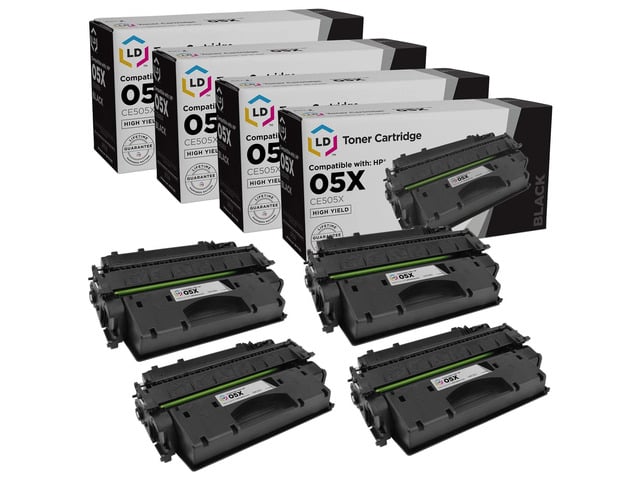 HP LD Products Compatible Toner Cartridge Replacements for HP 05X CE505X High Yield (Black, 4-Pack) for use in LaserJet P2055d, P2055dn, P2055X