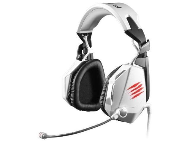 mad catz f. r.e. q.5 stereo gaming headset for pc and mac, white