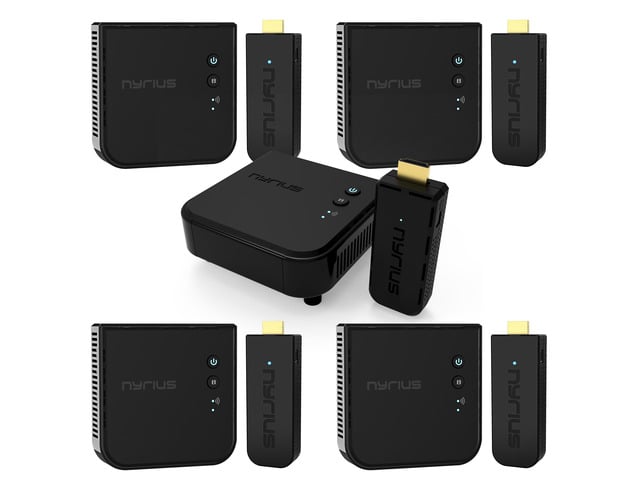 Nyrius ARIES Pro+ Wireless HDMI Video Transmitter & Receiver to Stream 1080p Video up to 165ft from Laptop, PC, Cable Box, Game Console, DSLR...