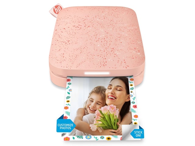 HP Sprocket Portable 2x3' Instant Photo Printer (Blush Pink), Prints From iOS or Android Devices