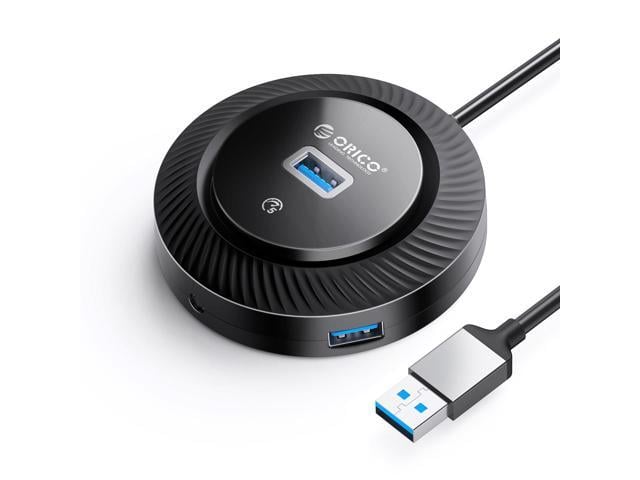 USB Hub for Latop, ORICO ABS USB A to USB Multiport Adapter with 3 USB 3.0 Ports(5Gbps), 1x 3.5mm Audio Port, Expander for Laptop, Xbox, Flash...