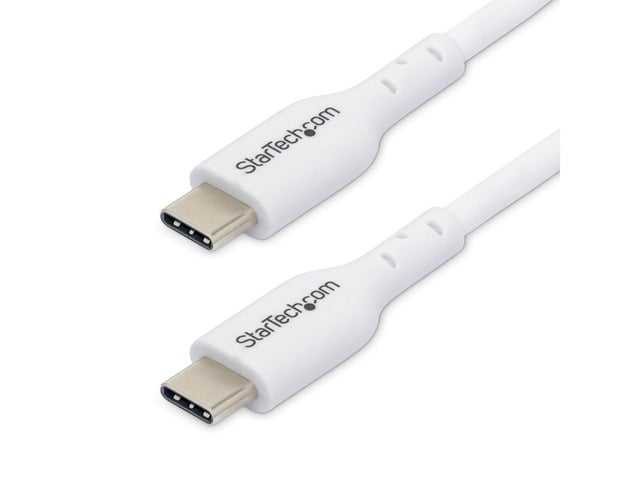 StarTech 1m (3.3ft) White USB-C Charging Cable, USB C Cable, USB 2.0 Type-C Laptop Charger Cord, 60W Power Delivery, TPE Jacket, USB-C Data...