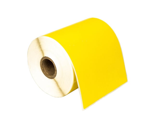 HOUSELABELS 4' x 6' Yellow Shipping Labels on 1' Core Compatible With Zebra and Rollo Printers, 1 Roll / 250 Labels per Roll