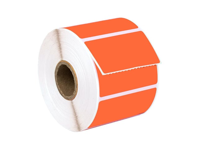 HOUSELABELS 2.25' x 1.25' Orange Address Labels on 1' Core Compatible With Zebra and Rollo Printers, 1 Roll / 1,000 Labels per Roll