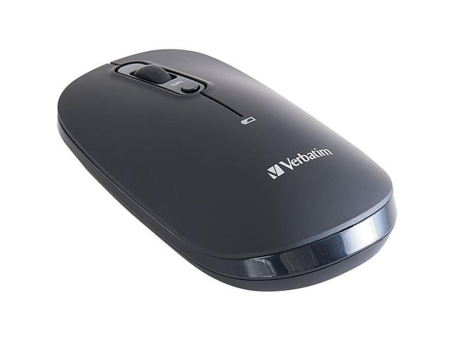 Verbatim Multi-Device Wireless Rechargeable Optical Mouse - Black - Optical - Wireless - Bluetooth/Radio Frequency - 2.40 GHz - Yes - Black - USB