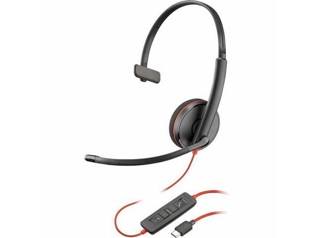 Poly Blackwire 3210 Monaural USB-C Headset +USBC/A Adapter - Mono - USB Type C, Mini-phone (3.5mm) - Wired - 32 Ohm - On-ear - Monaural - Ear-cup -...