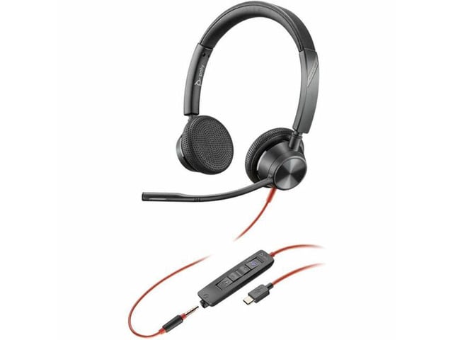 Microsoft Poly Blackwire 3325 Headset - Microsoft Teams Certification - Stereo - USB Type C, Mini-phone (3.5mm) - Wired - 32 Ohm - On-ear - Binaural -...