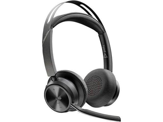 Microsoft Poly Voyager Focus 2 Microsoft Teams Certified USB-C-C Headset +USB-C/A Adapter - Wired/Wireless Bluetooth, Black