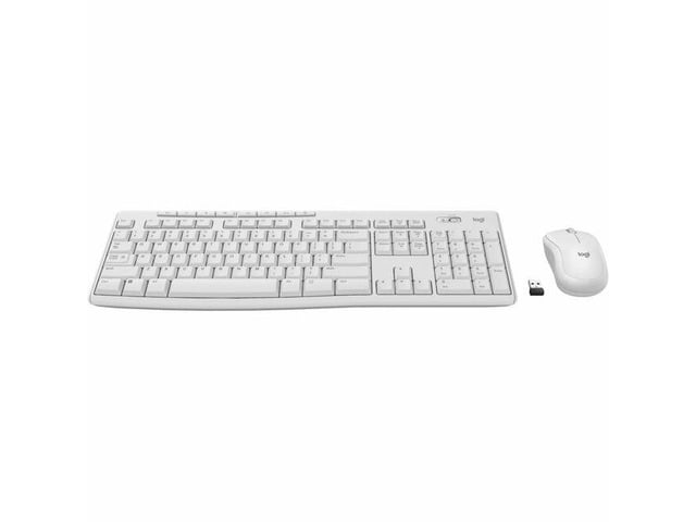 Logitech MK270 Wireless Keyboard and Mouse Combo - USB Wireless RF 2.40 GHz Keyboard - English - Off White - USB Wireless RF Mouse - Optical - 3...