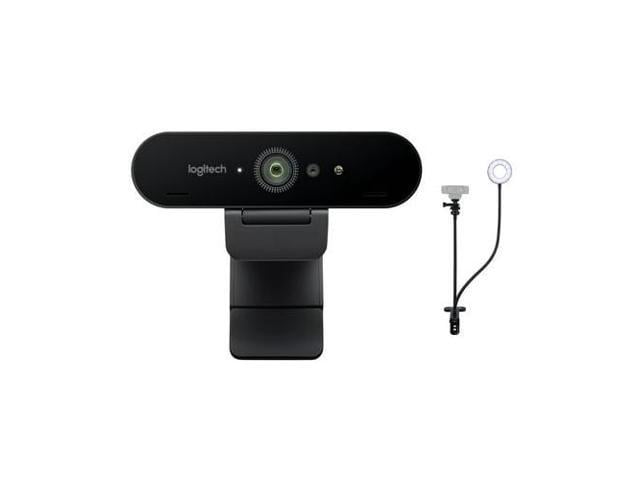 Logitech 4K Pro Webcam and Knox Gear Selfie Ring Light With Webcam Stand