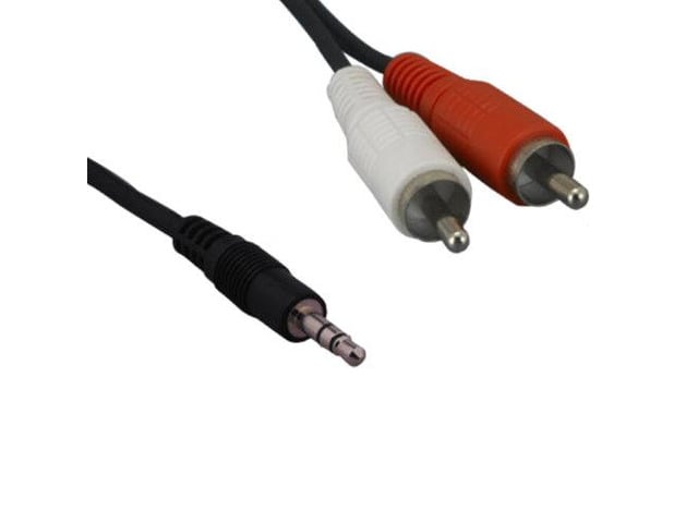 Kentek 6 Feet FT 3.5mm AUX auxiliary male to RCA RW red white male M/M cable cord stereo audio for PC MAC iPod iPhone MP3 car monitor