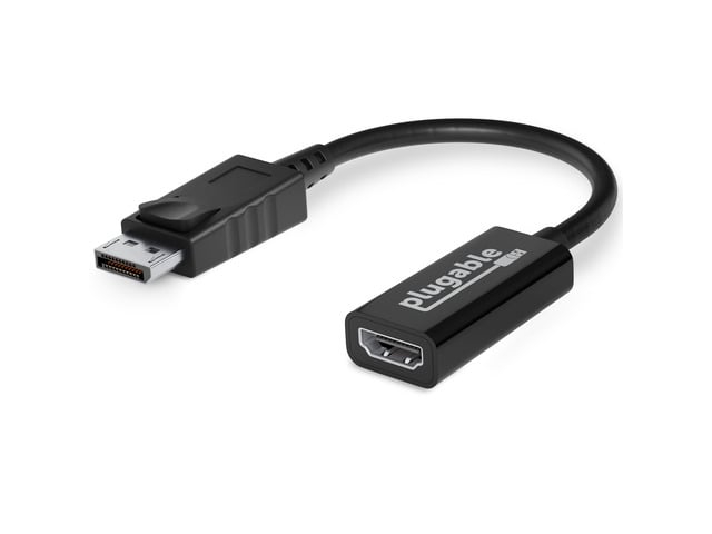 Plugable Active DisplayPort to HDMI Adapter - Connect any DisplayPort-Enabled PC or Tablet to an HDMI Enabled Monitor, TV or Projector for Ultra-HD...
