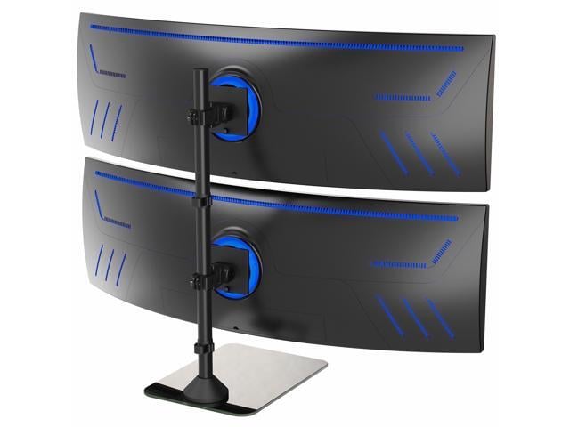 VIVO Dual Ultrawide Monitor Desk Stand with Glass Base, 2 Screens up to 49'