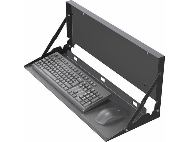 VIVO Black Flip Down 24 inch Keyboard Tray Wall Mount with Mouse Pad