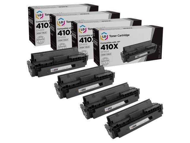 HP LD Products Compatible Toner Cartridge Replacement for HP 410X CF410X High Yield (Black, 4-Pack)