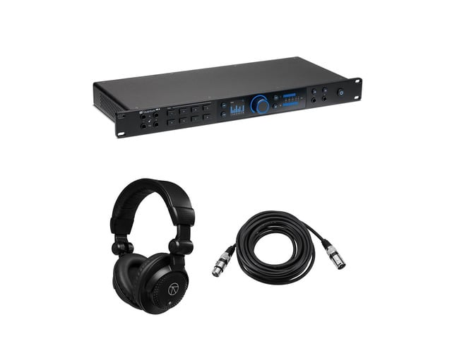 PreSonus Quantum HD 8 26x30 32-Bit USB-C Audio Interface, Bundle with TAPH100 Monitor Headphones and 25' Microphone Cable