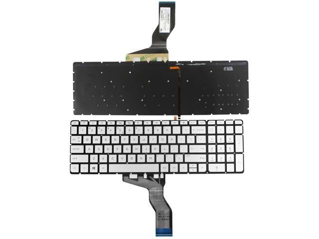 HP New US Silver Backlit English Laptop Keyboard (without frame) For HP Envy 15-ae 15-ae011tx 15-ae029tx 15-ae030tx 15-ae076ca 15-ae105tx 15-ae178ca...