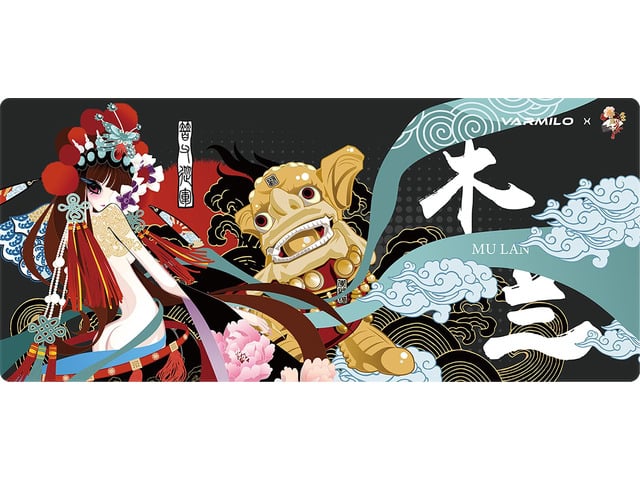 Varmilo Extra Large Mulan Beijing Opera Desk Pad/Mat with Stitched Edges Mouse Pad
