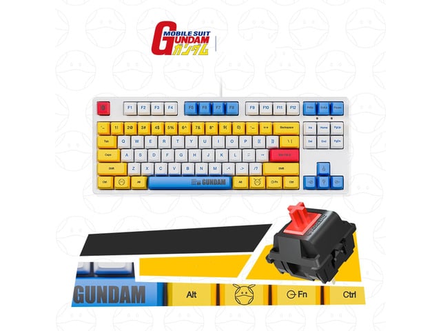 iKBC X GUNDAM RX-78-2 Limited Version Cherry MX Red USB Wired Mechanical Gaming Keyboard( Mouse Pad is Not Included)