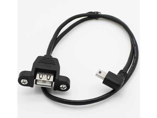 USB A Female Panel Mount Screw holes To Mini USB 5P Male Extension 90 degree cable,Mini USB 2.0 Socket Printer Panel Mount Cable,USB-A F To Mini...