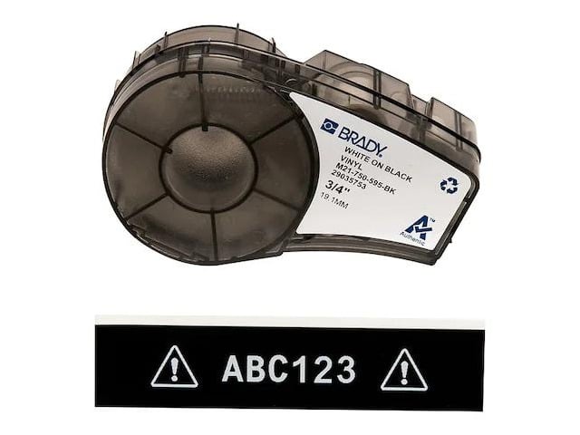 BRADY M21-750-595-BK Label Tape Cartridge,Permanent Printer