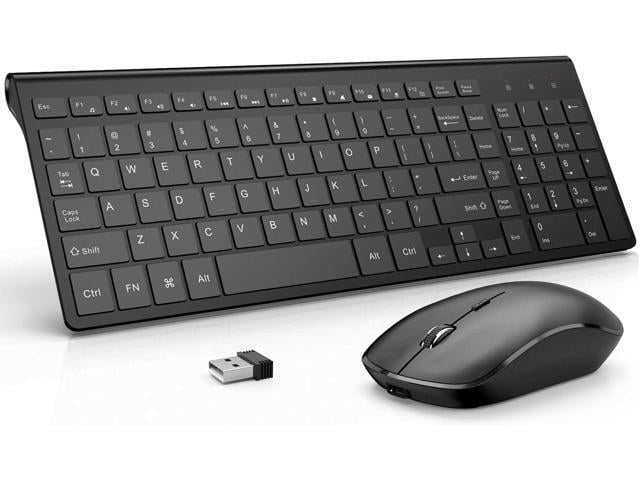 Rechargeable Wireless Keyboard and Mouse Combo- J JOYACCESS 2.4G Compact Quiet Slim Wireless Keyboard Mouse Combo for...