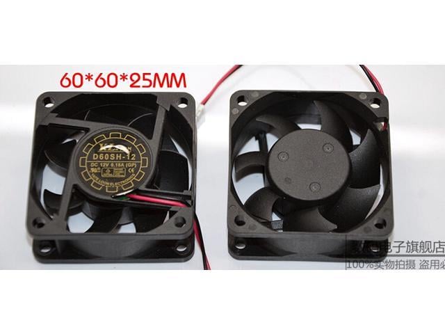 Original GP D60SH-12C Cooler with DC12 V0.18A 60*25MM 6CM 2 Wires 2 Pins For Case,CPU,router